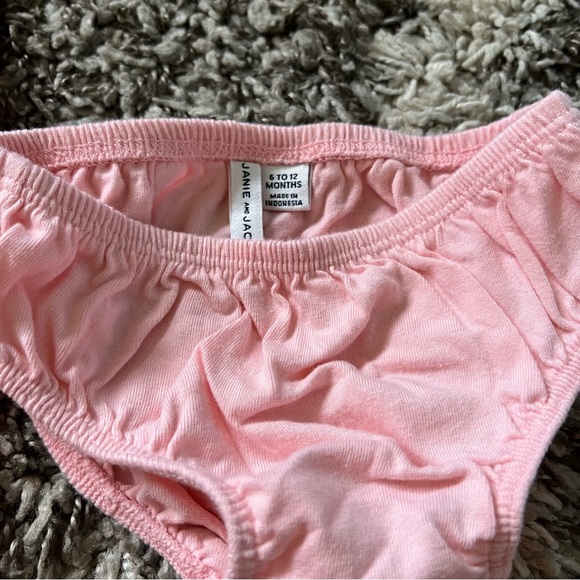 Janie and Jack Pink Pearl Shift Dress Diaper Set 6-12 Months - Picture 5 of 9